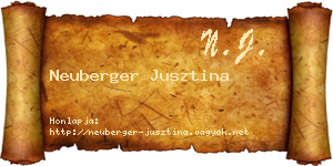 Neuberger Jusztina névjegykártya