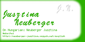 jusztina neuberger business card